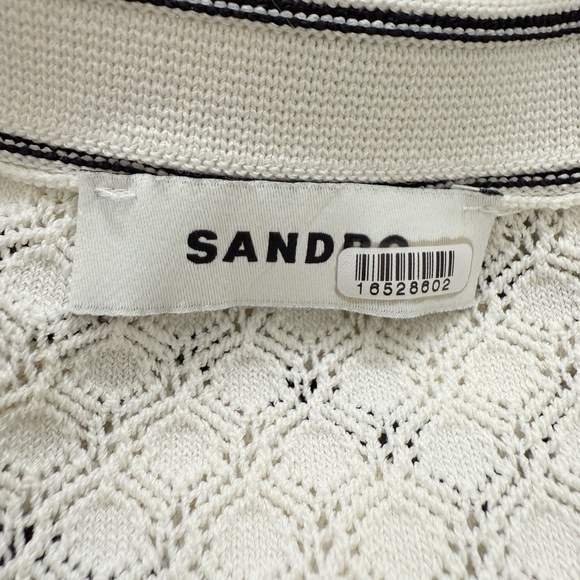 Sandro Molina Striped Black and White Midi Dress Size 40/ L - Picture 14 of 15